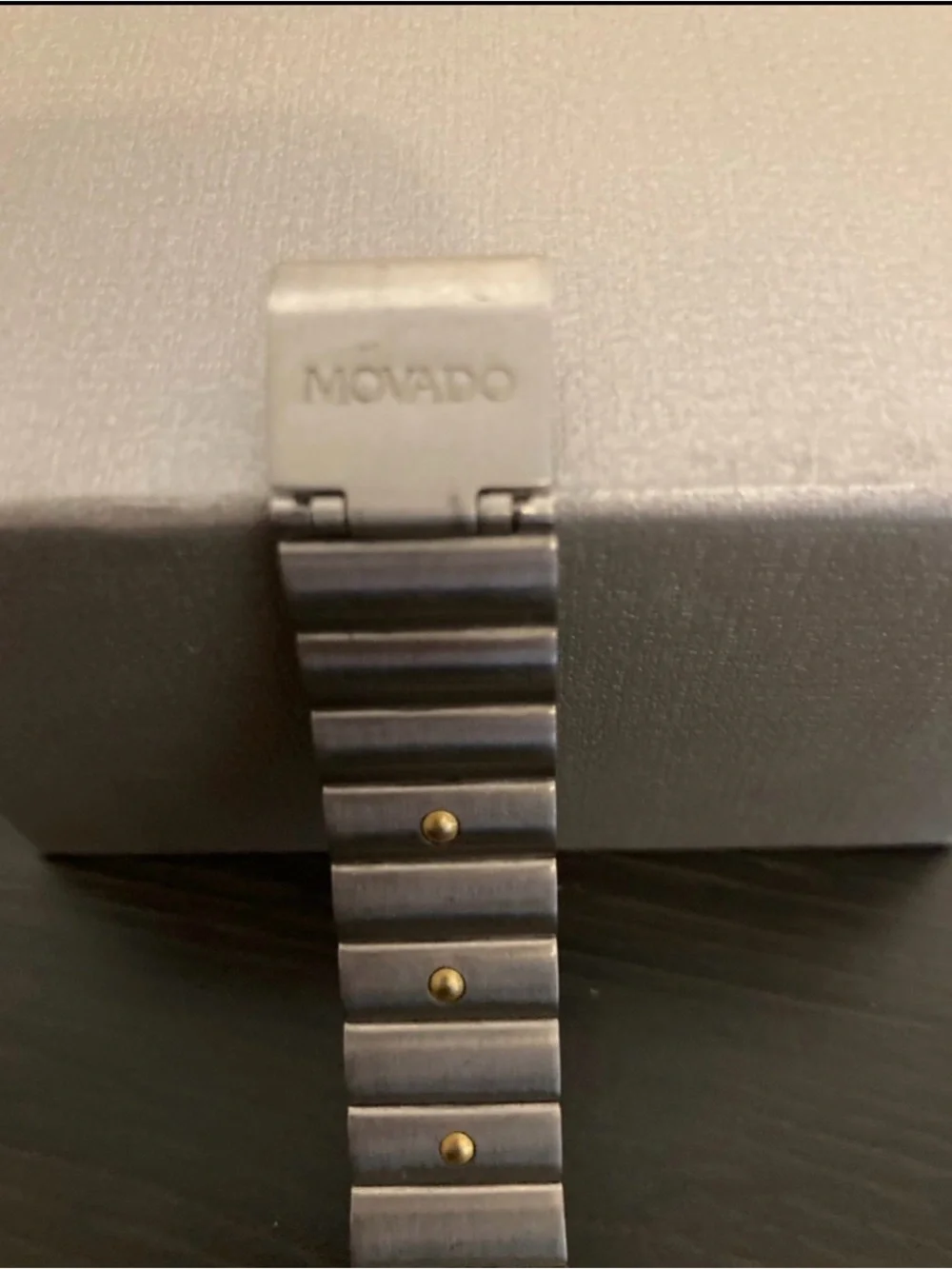 Movado Two-Tone Gold & Black Minimalist Wristwatch